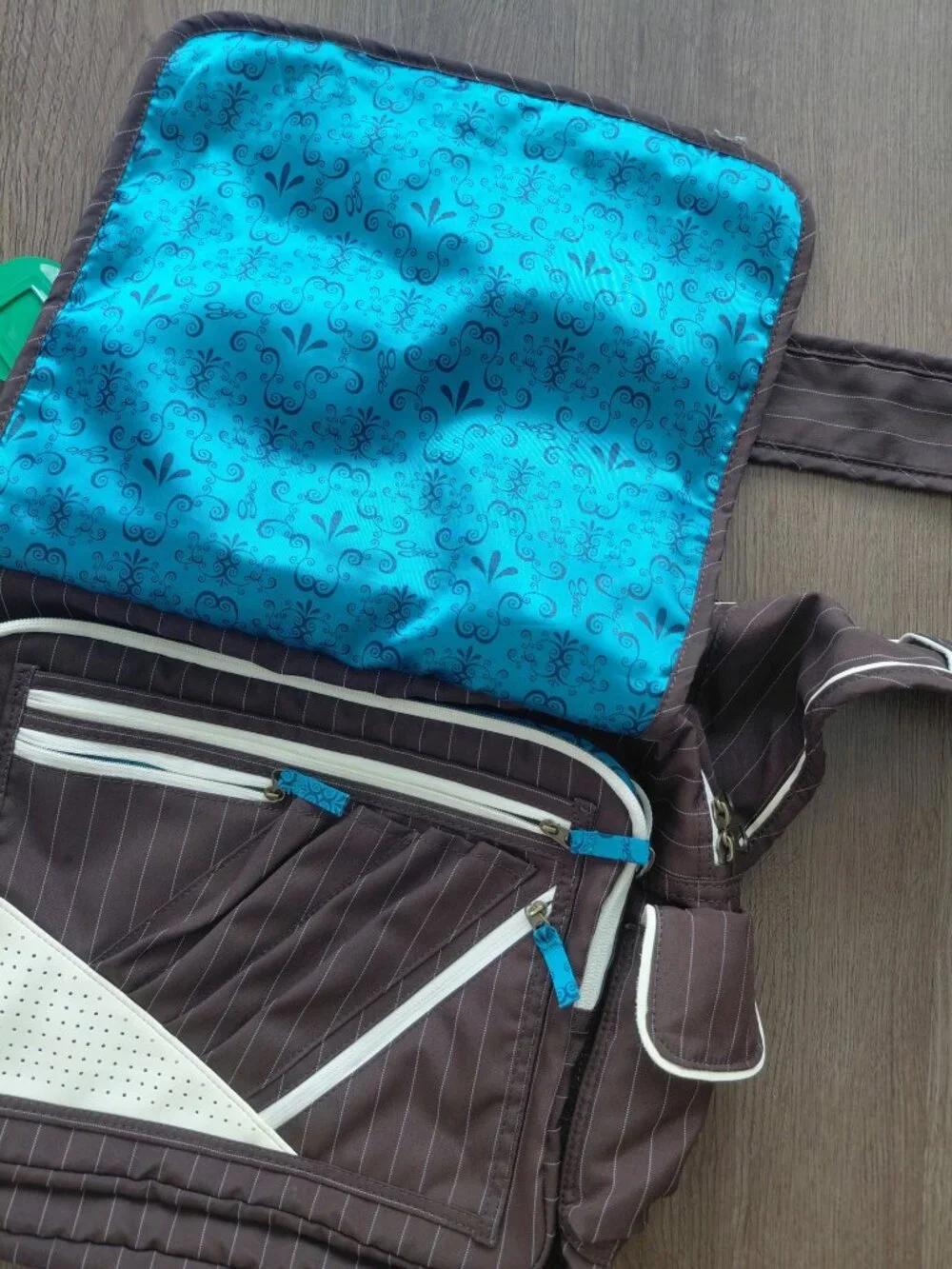 OGIO Brown Computer Carry-On Bag | Blue Floral Lining | School / Work